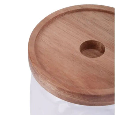 Glass Storage Jar With Wooden Lid 860ml - 