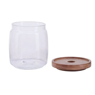 Glass Storage Jar With Wooden Lid 860ml - 