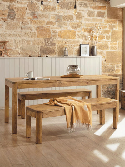 Gosforth Long Dining Table and Benches - Dining Table and Benches Sets