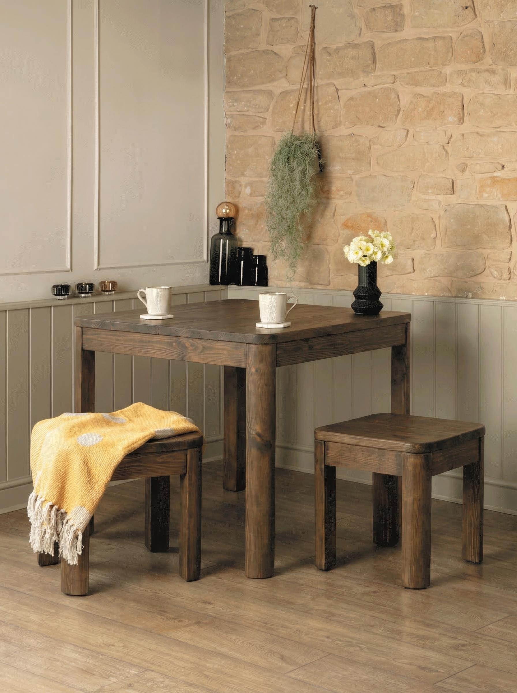 Gosforth Square Dining Table Set - Dining Table and Stools Sets