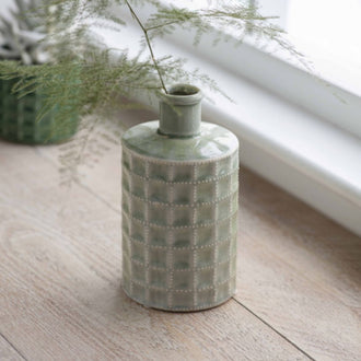 Green Textured Bottle Vase