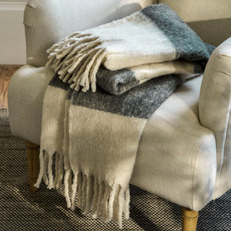 Green Striped Wool Throw