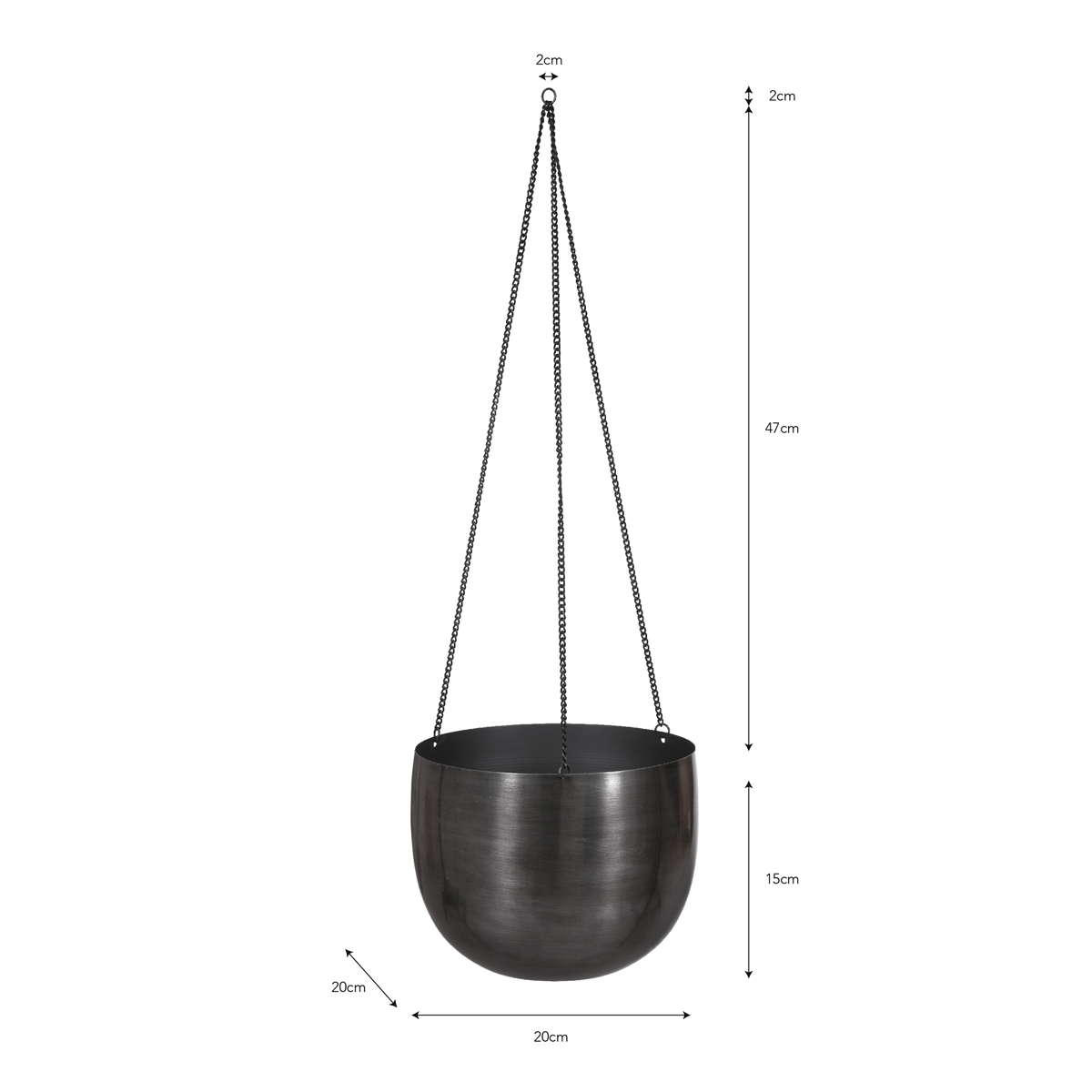 Grey Hanging Pot - Planters