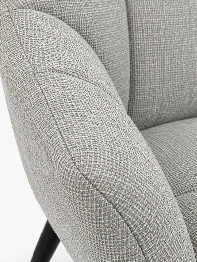 Grey Curved Dining Chair - Set of 2 - 