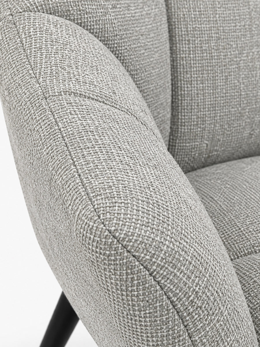 Grey Curved Dining Chair - Set of 2 - 