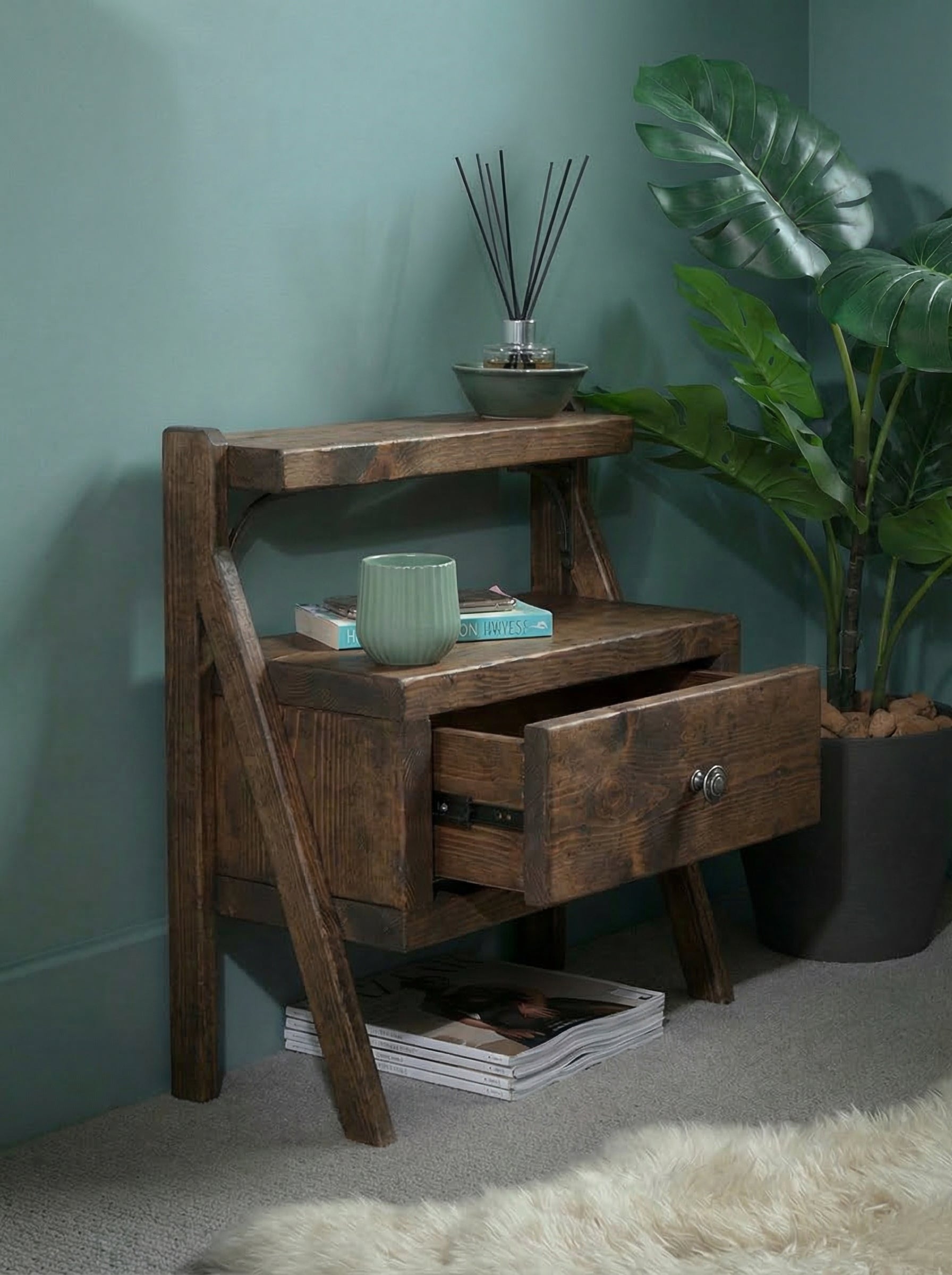 Heaton Ladder Style Bedside Table - Bedside Tables