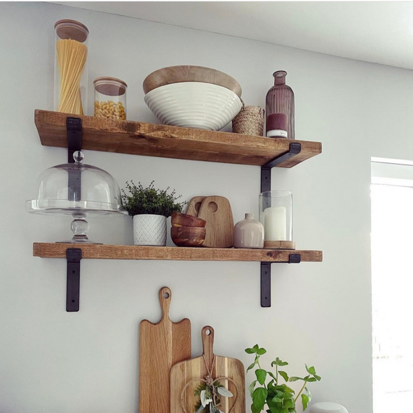 Black iron online and wood shelves