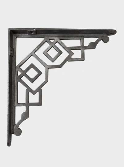 Hexham Rustic Wooden Shelf with Metal Brackets - 14.5cm x 4.5cm - Bracketed Shelves