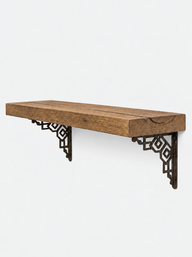 Hexham Solid Shelf with Metal Brackets - 8x2 Oak Shelf (19x4cm) - Bracketed Shelves
