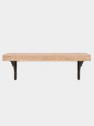 Hexham Solid Shelf with Metal Brackets - 8x2 Oak Shelf (19x4cm) - Bracketed Shelves