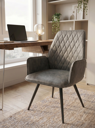 High Arm Swivel Dining Chair - 