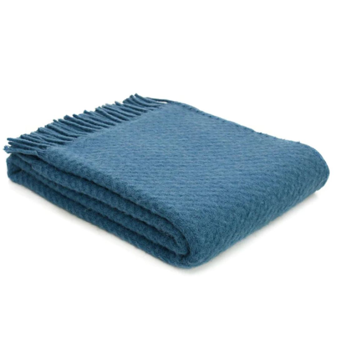 Ink Blue Wool Throw - 