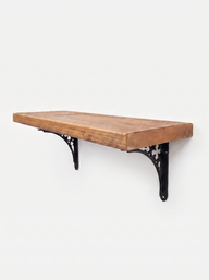 Lindisfarne Rustic Floating Shelf with Metal Brackets - 29cm x 4.5cm - Floating Shelves