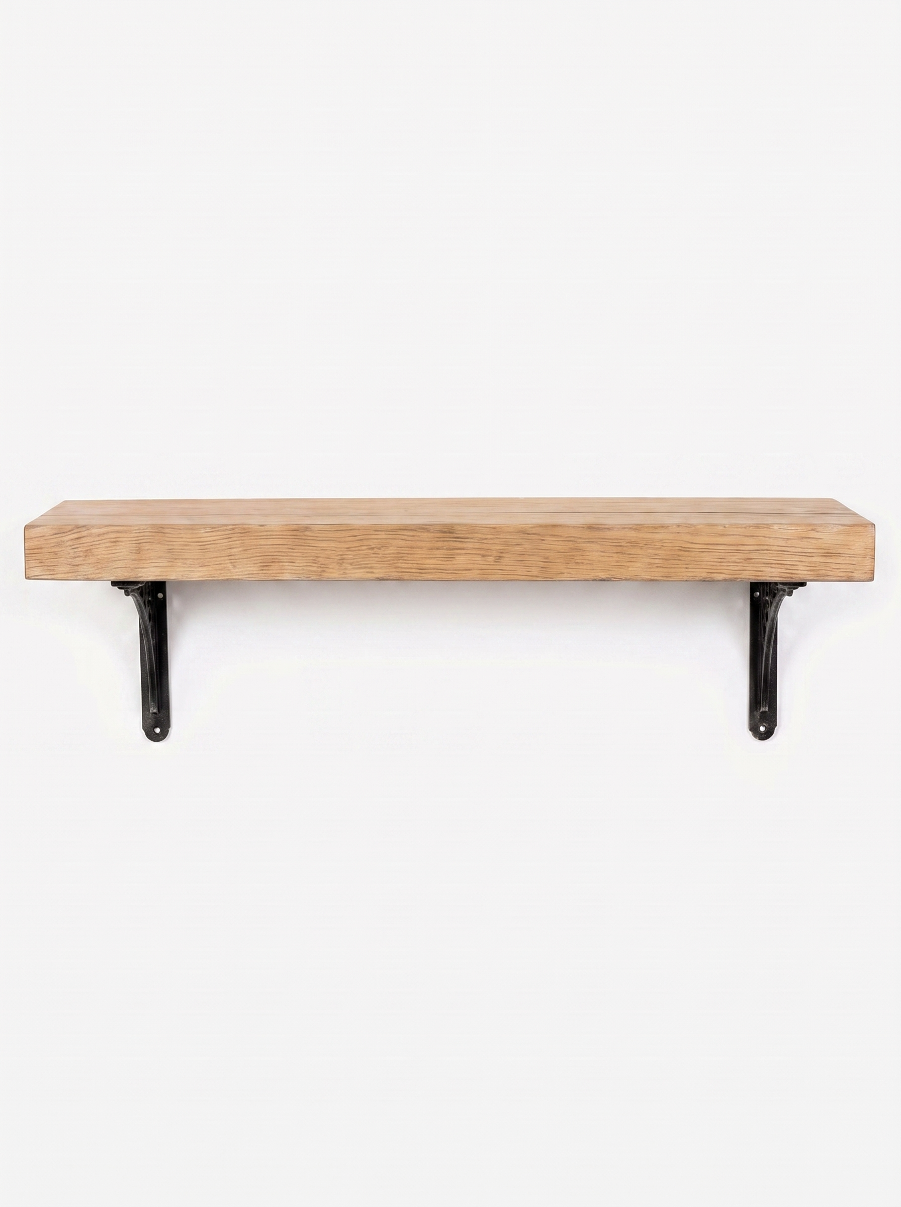Lindisfarne Solid Wood Shelf & Brackets - 8x2 Oak Shelf (19x4cm) - Bracketed Shelves