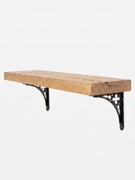 Lindisfarne Solid Wood Shelf & Brackets - 8x2 Oak Shelf (19x4cm) - Bracketed Shelves