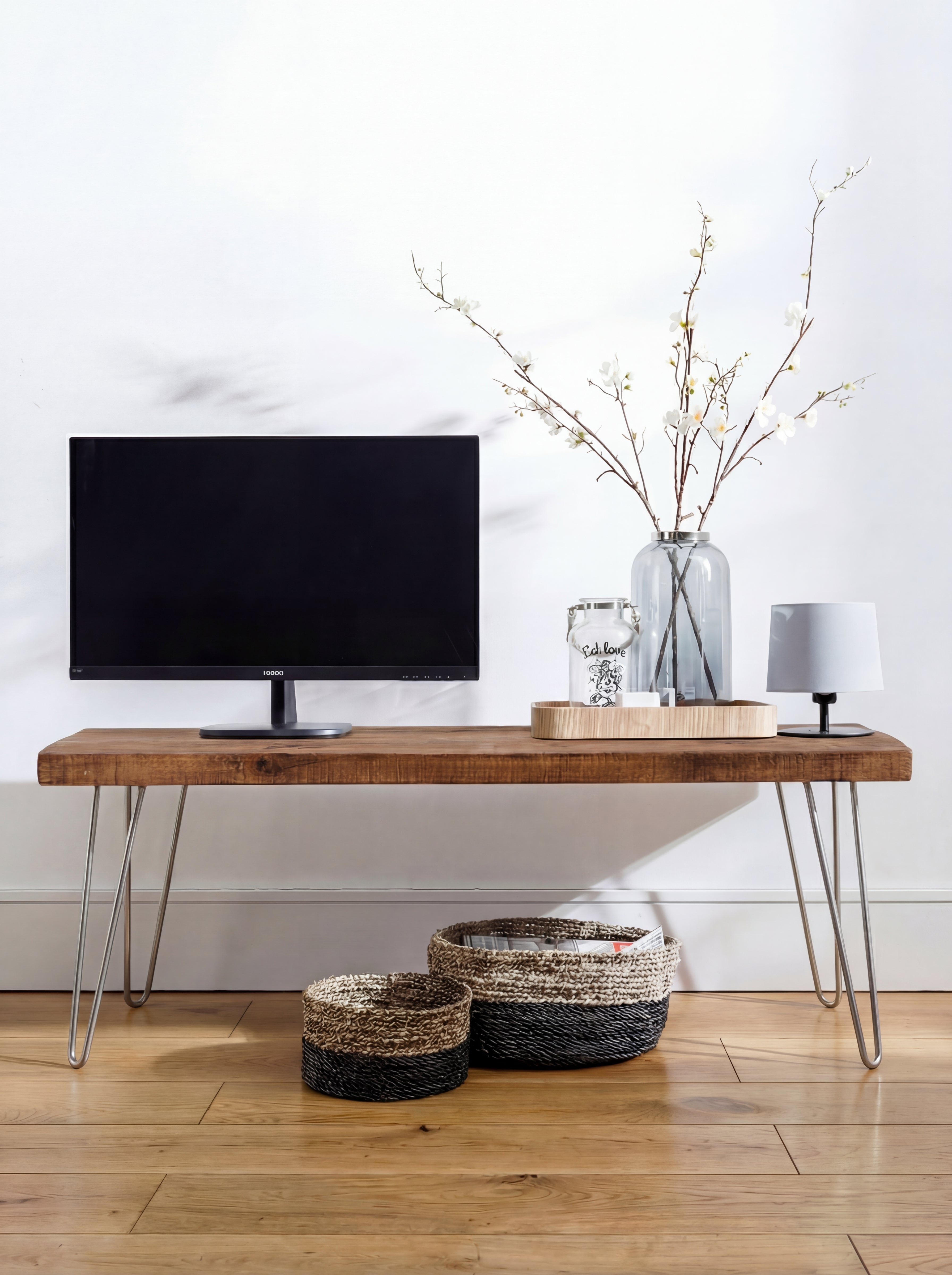 Rustic TV Stand Hairpin Legs | Ouseburn Wood TV Stand