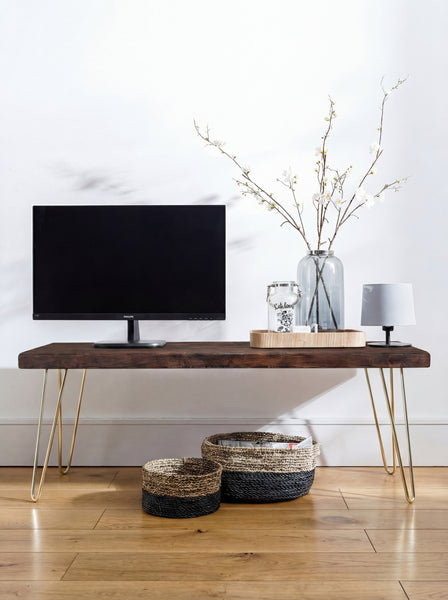 Rustic TV Stand Hairpin Legs | Ouseburn Wood TV Stand