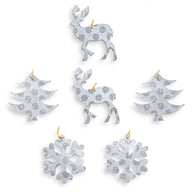 Paper Christmas Tree Decorations - Silver - 