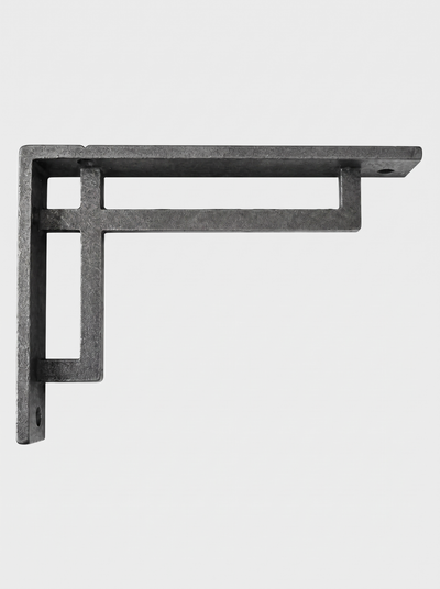 Regent Rustic Wooden Shelf with Metal Brackets - 14.5cm x 4.5cm - Bracketed Shelves