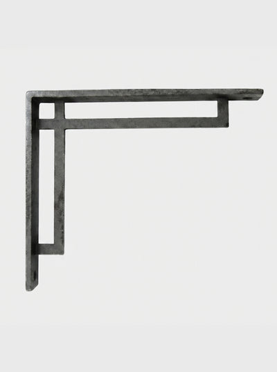 Regent Rustic Wooden Shelf with Metal Brackets - 22cm x 3.5cm - Bracketed Shelves