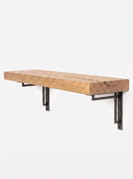 Regent Solid Shelf with Metal Brackets  - 8x2 Oak Shelf (19x4cm) - Bracketed Shelves