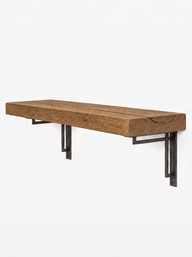 Regent Solid Shelf with Metal Brackets  - 8x2 Oak Shelf (19x4cm) - Bracketed Shelves