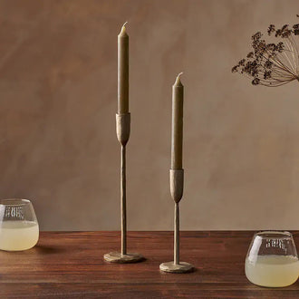 Olive Green Natural Soy Dinner Candles – Set of 2