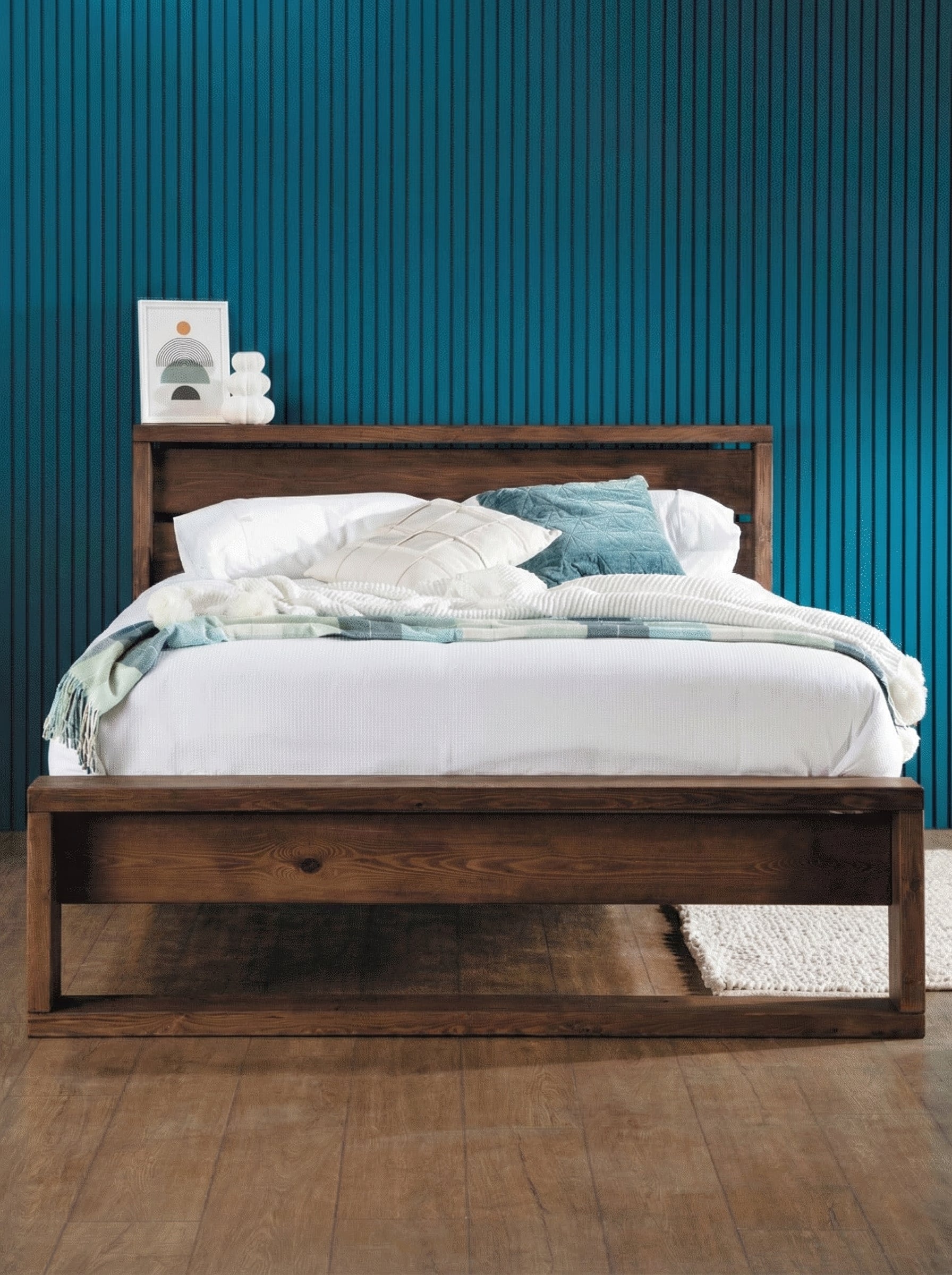 Sandyford Slatted Headboard Bed Frame - Bed Frames