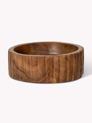Natural Teak Wooden Bowl - 