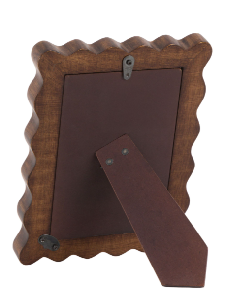 Scalloped Dark Wood Picture Frame - 