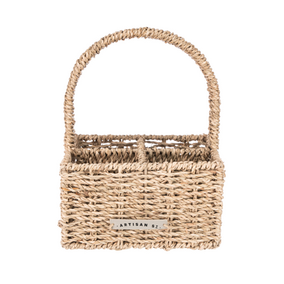 Seagrass Condiment Caddy With Compartments - Tableware