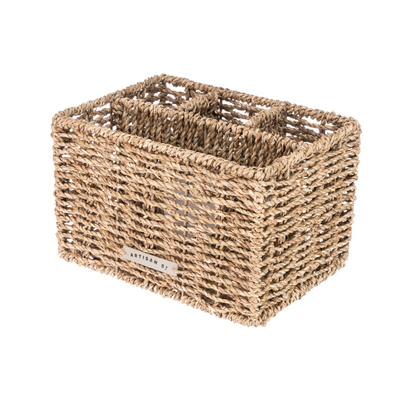 Seagrass Cutlery Caddy With Compartments - 