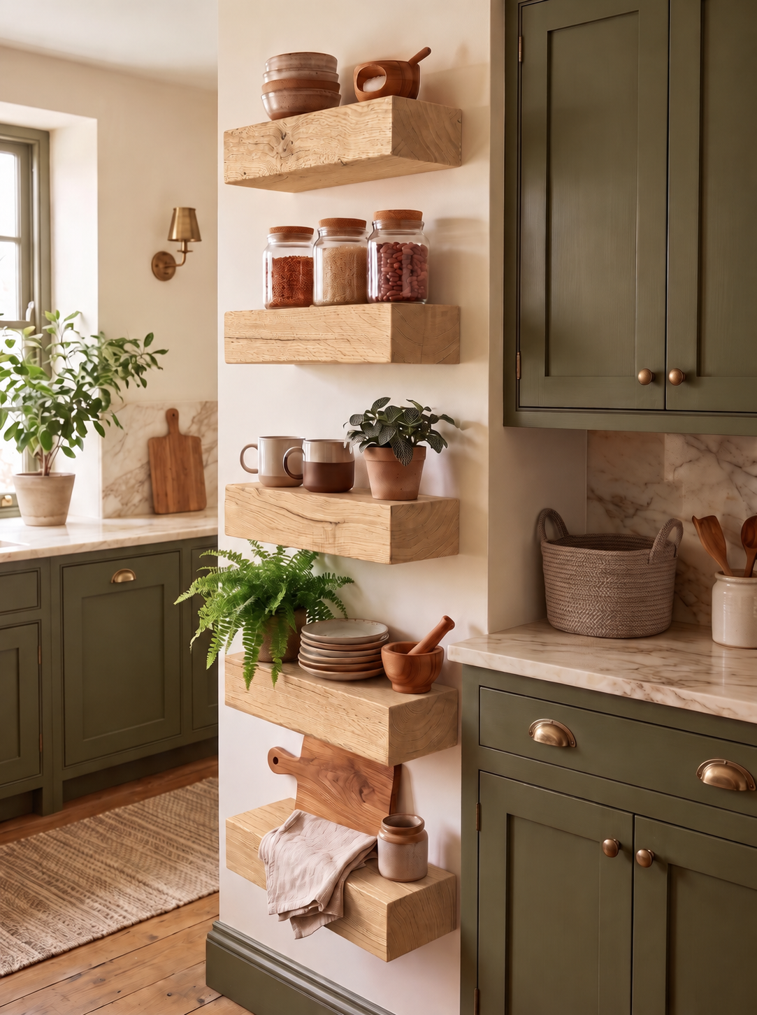 Set of Oak Floating Shelves