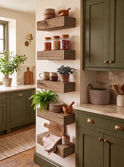 Set of Oak Floating Shelves