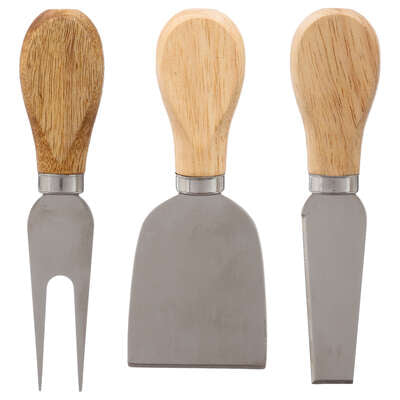 Slate And Wooden Cheese Knives Set