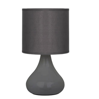 Small Grey Ceramic Table Lamp And Shade - 