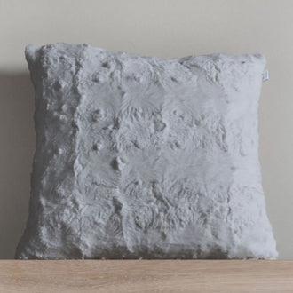 Super Soft Grey Faux Fur Cushion