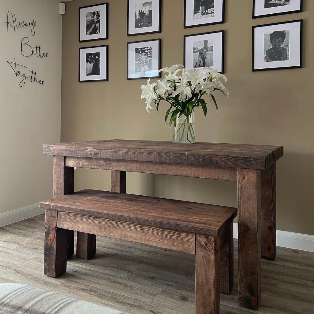 Farmhouse kitchen table with storage deals