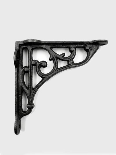 Warkworth Rustic Wooden Shelf with Metal Brackets - 14.5cm x 4.5cm - Bracketed Shelves
