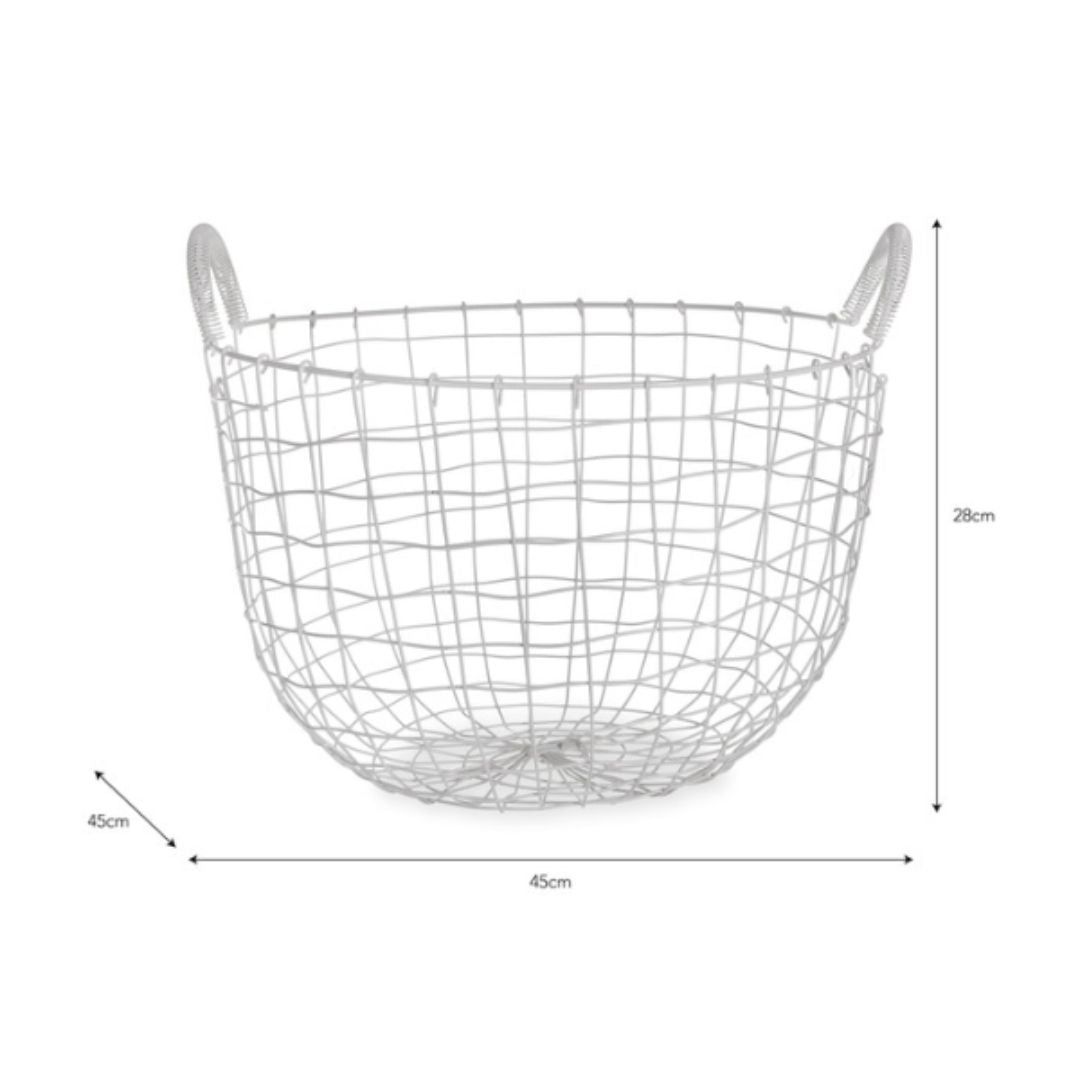 White Wire Basket - Large