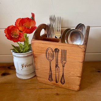 Wooden Cutlery Box - 