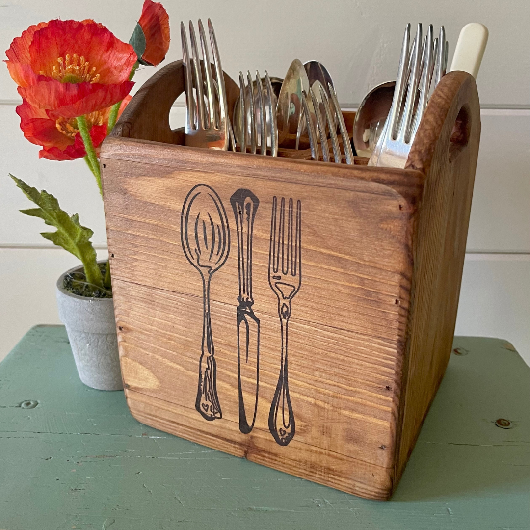 Wooden Cutlery Box - 