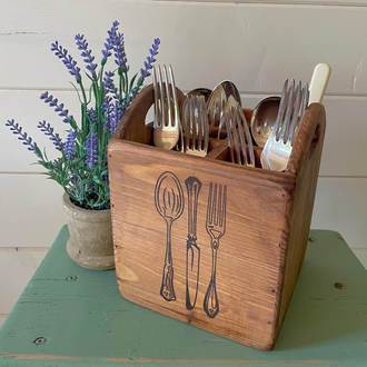 Wooden Cutlery Box - 