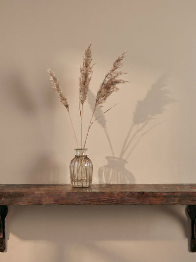 Small Ribbed Glass Bud Vase