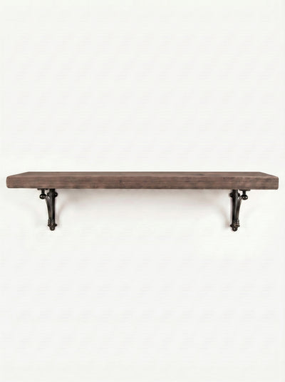 Causey Rustic Wooden Shelf with Brackets - 22cm x 4.5cm
