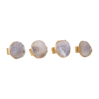 Agate Gold Napkin Rings - Set Of 4 - Tableware & Entertaining