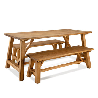 Amble Dining Table and Benches