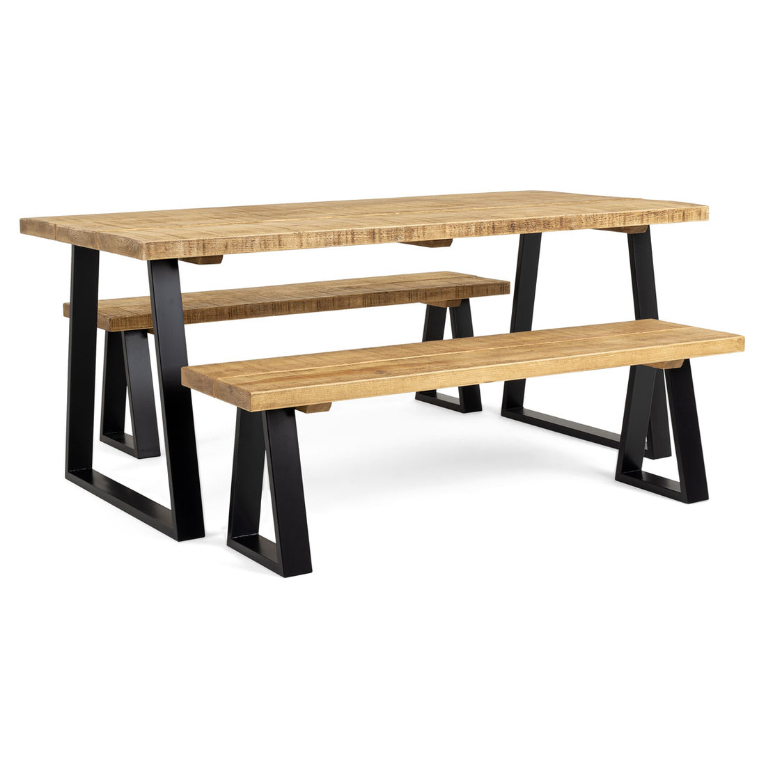 Industrial Dining Table and Bench Set | Armstrong Dining Set