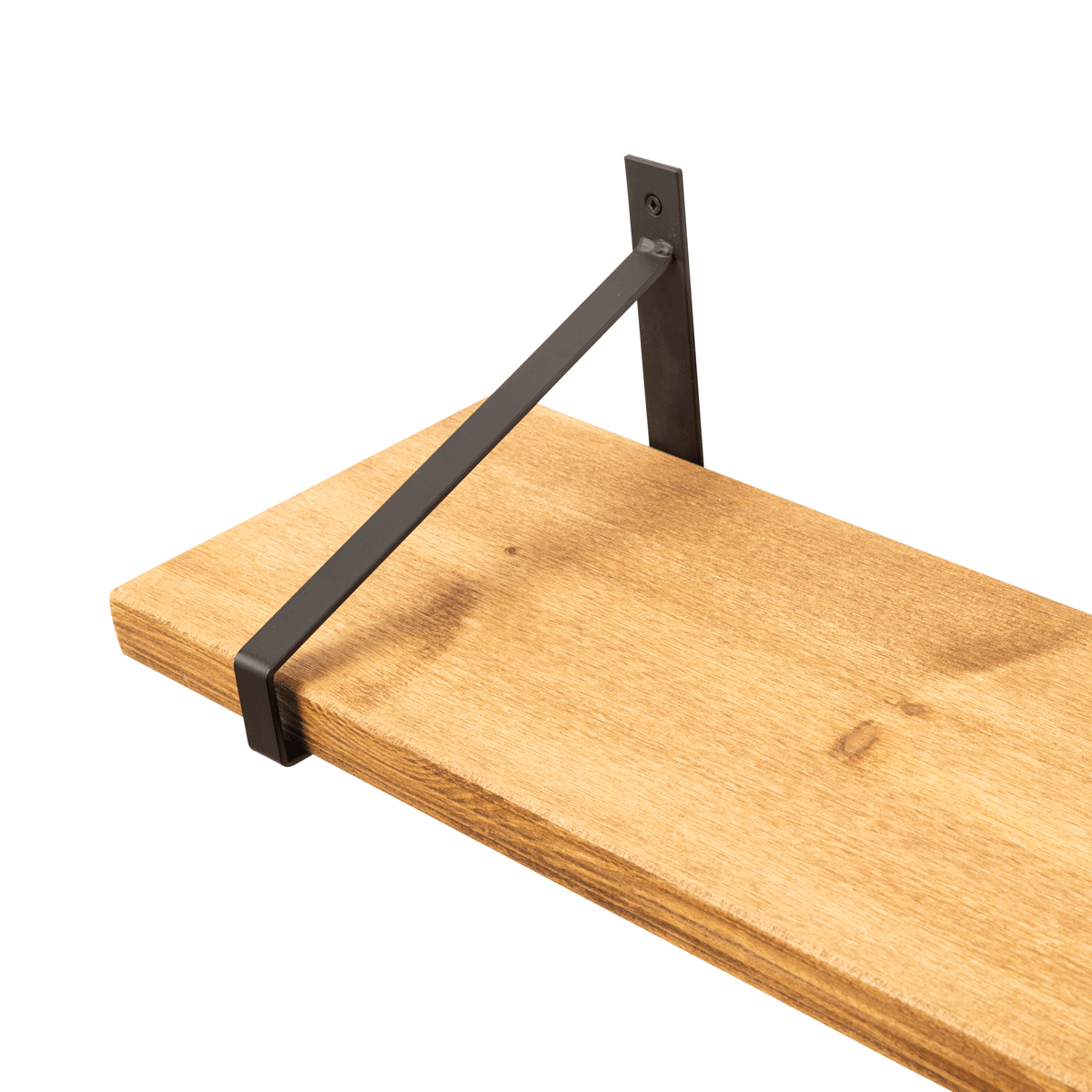 Armstrong Rustic Wooden Shelf with Brackets - 22cm x 3.5cm