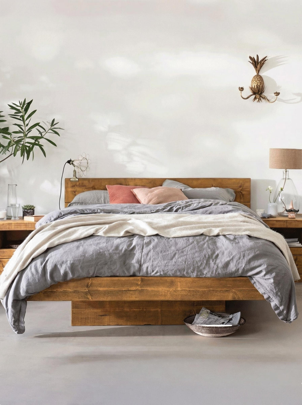 Floating Bed Frame | Baltic Wooden Floating Bed Frame – Funky Chunky ...